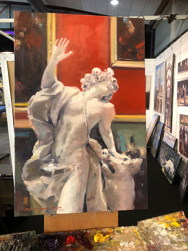 TOILE HUILE STATUE VENISE BLANCE ARTISTE FRENCH STATUE BLANCHE MUSEE SUR TOILE VENISE ITALIE