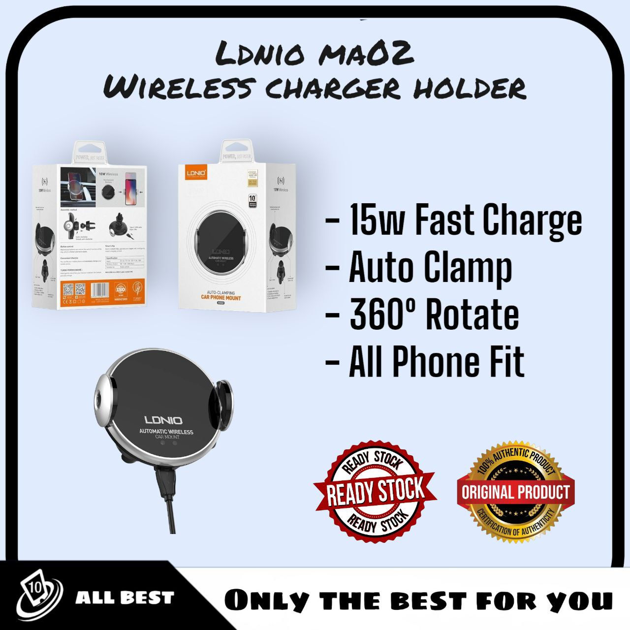 Ldnio MA02 15w Wireless Charger Holder