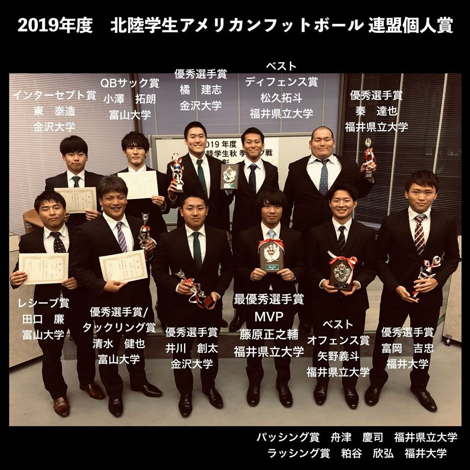 北陸学生連盟2019表彰選手