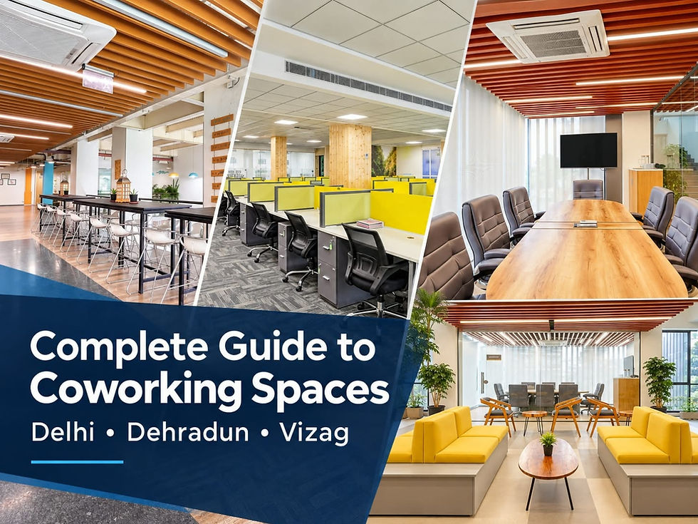 A Complete Guide to Coworking Spaces in Delhi, Dehradun, and Vizag: Workspace Types, Pricing, Facilities, and Key Considerations Before Booking