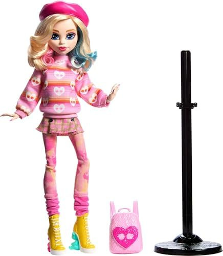 Monster High — Enid Sinclair in Pink Fashion with Beret and Backpack - Imagem 6