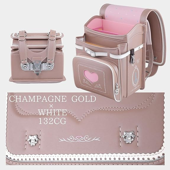 Coulomb Randoseru Latest Princess Model Beige White - Imagem 4