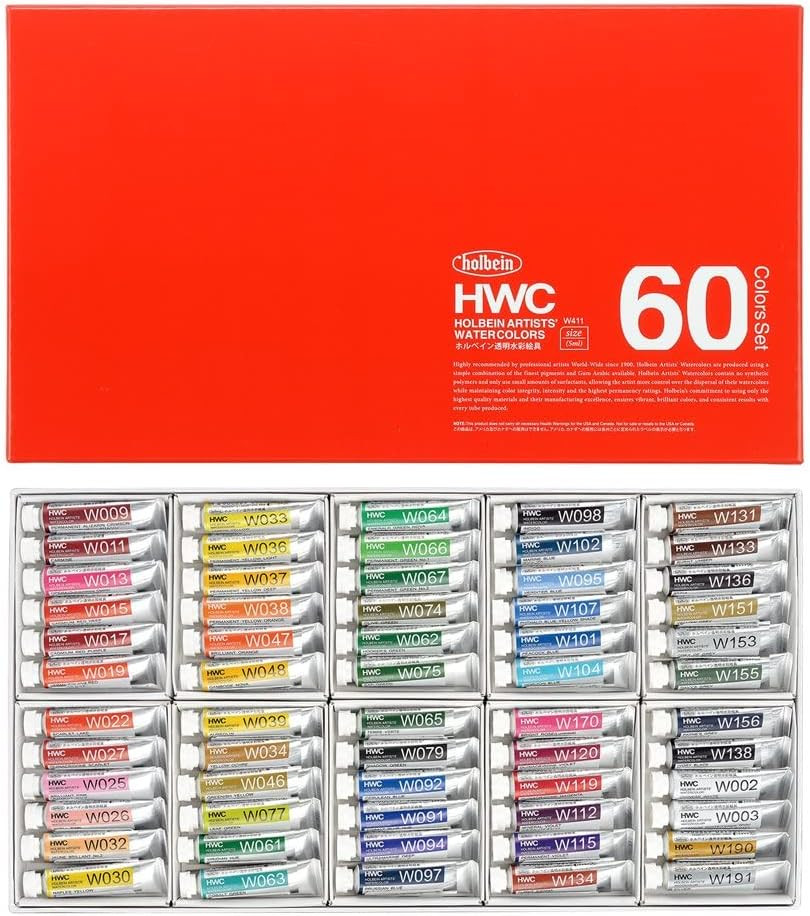 Holbein Artists Watercolor 60 Color Set