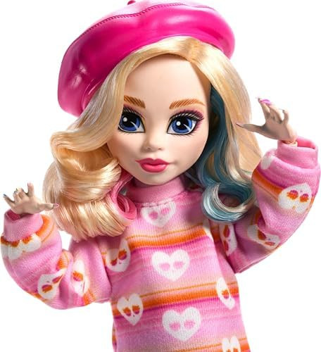 Monster High — Enid Sinclair in Pink Fashion with Beret and Backpack - Imagem 3