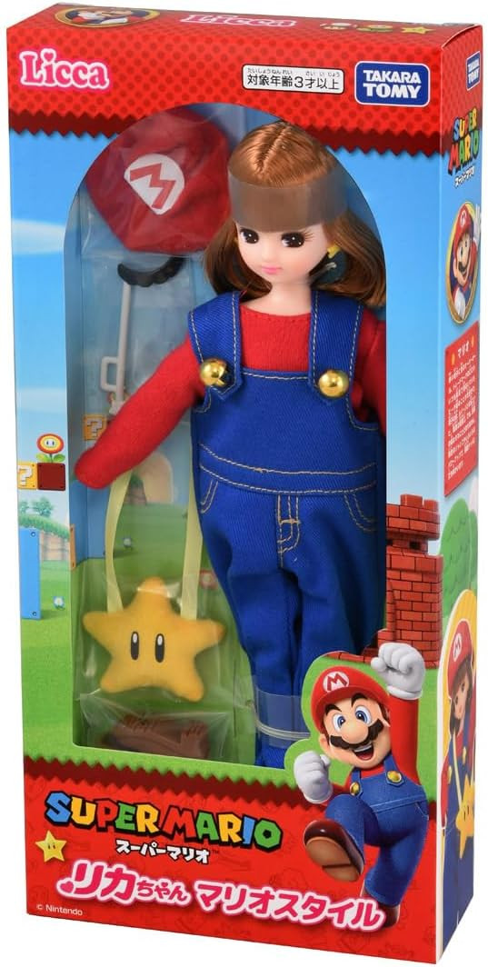 Takara Tomy Licca-chan Doll Super Mario — Mario Style Changeable Clothes - Imagem 6