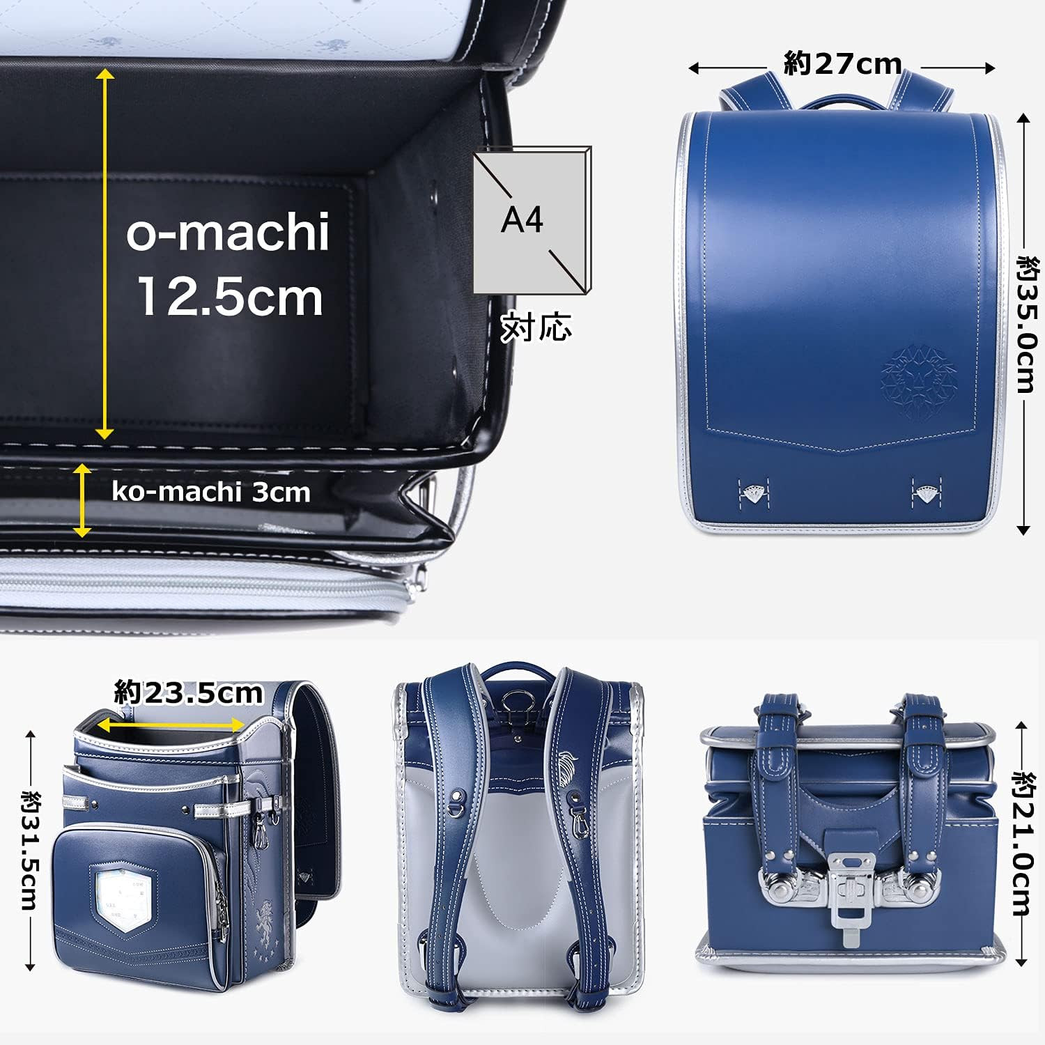 Coulomb Sonata Series Randsel Navy Silver - Imagem 4