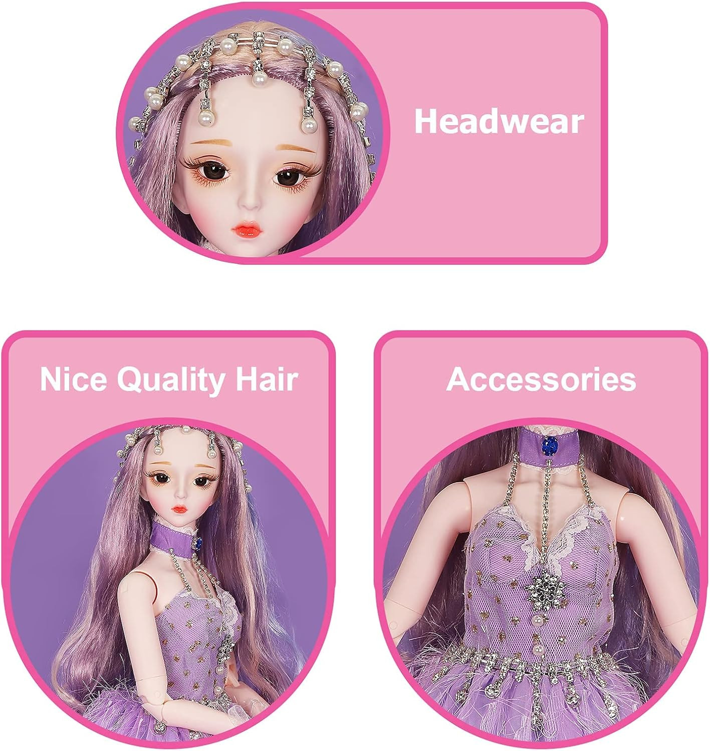 ICY Fortune Days Original Design 60CM BJD Doll (Violet) - Imagem 4