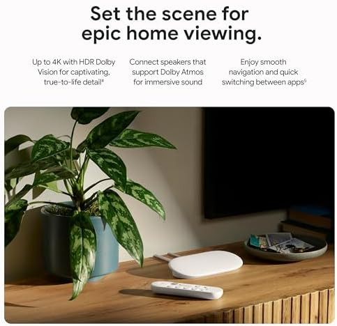 Google TV Streamer 4K — 4K HDR, Controle por Voz, 32 GB (Hazel) - Imagem 2