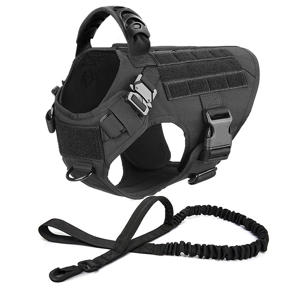 Thumbnail: Large Dog Harness Collar Leash Molle Pouches Pet German Shepherd Malinois Traini