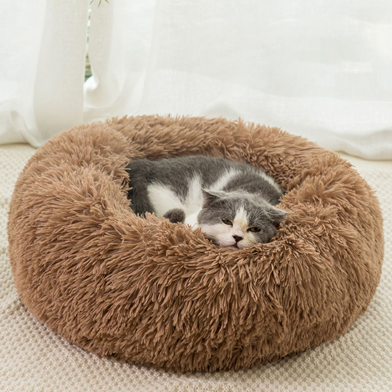 Thumbnail: 40-100cm Home Round Pet Bed for Large Dog Bed Super Soft Cat Bed Long Plush Dog 