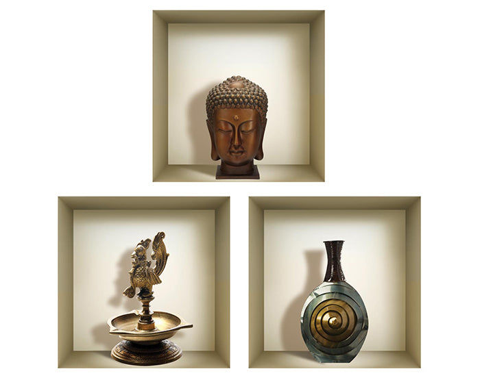 *** 3D WALL Stickers, NICHE illusion set, Removable Vinyl