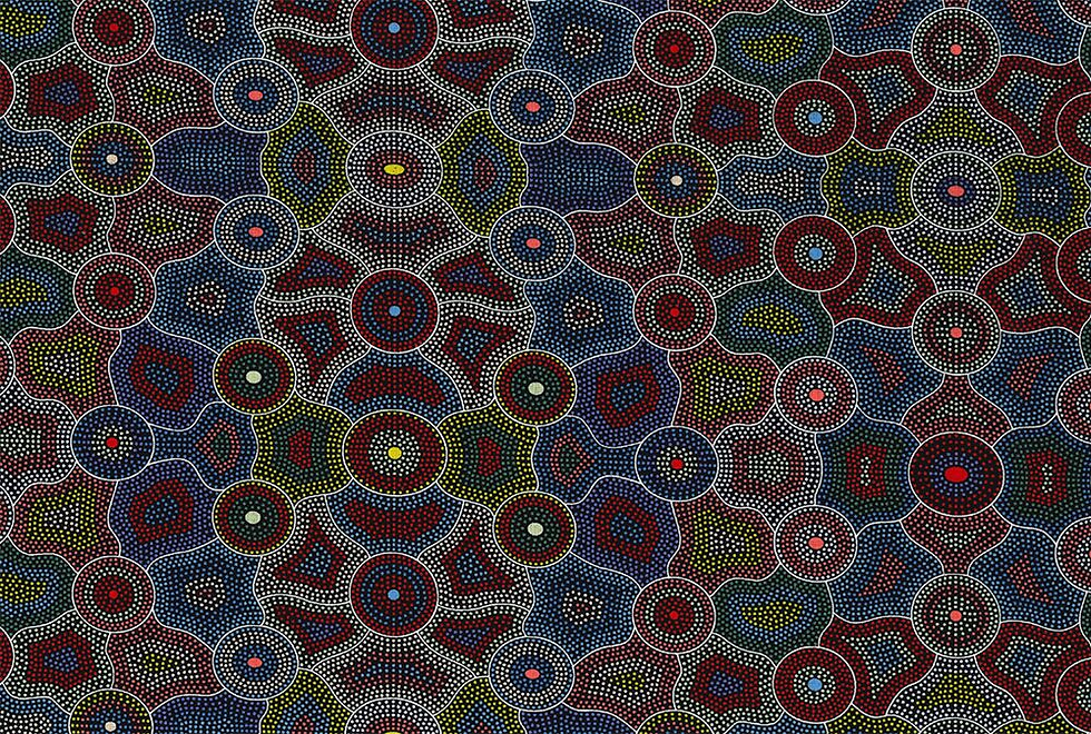 Akuna Dreaming Red by Agnes Rubuntja 110cm Wide