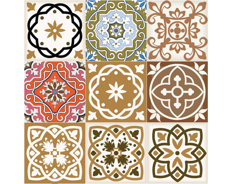 Decorative Tile stickers set of 24 Peel & Stick