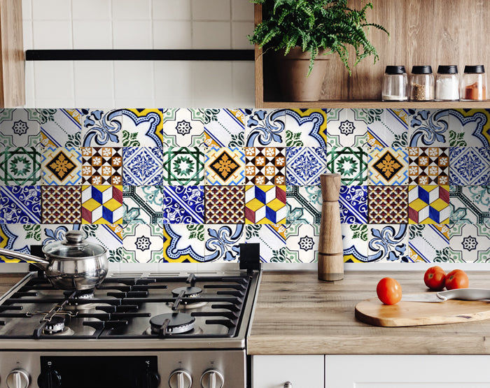 Decorative Tile stickers set of 24 Peel & Stick