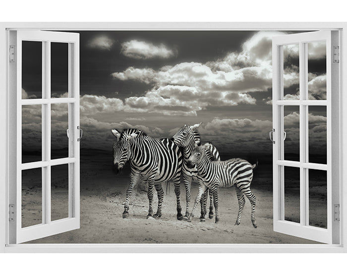 IMPRESSIVE 3D WINDOW WALL DECALS, REMOVABLE WALL STICKERS, WALL DECOR