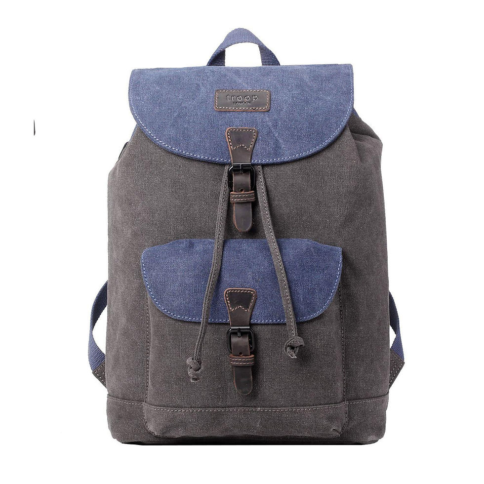 TRP0464 Troop London Heritage Waxed Canvas Laptop Backpack, Casual Daypack