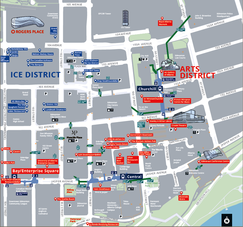 Downtown Edmonton Map Illustration – Ice District & Arts District
