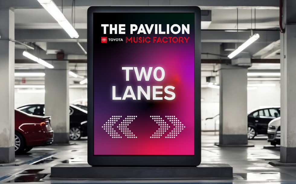 Two Lanes Interior Traffic Sign