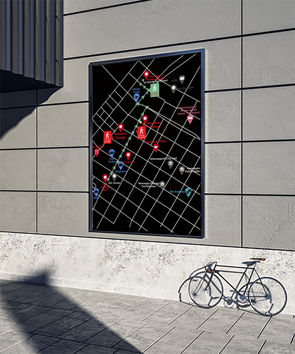 Downtown Minneapolis Map Illustration