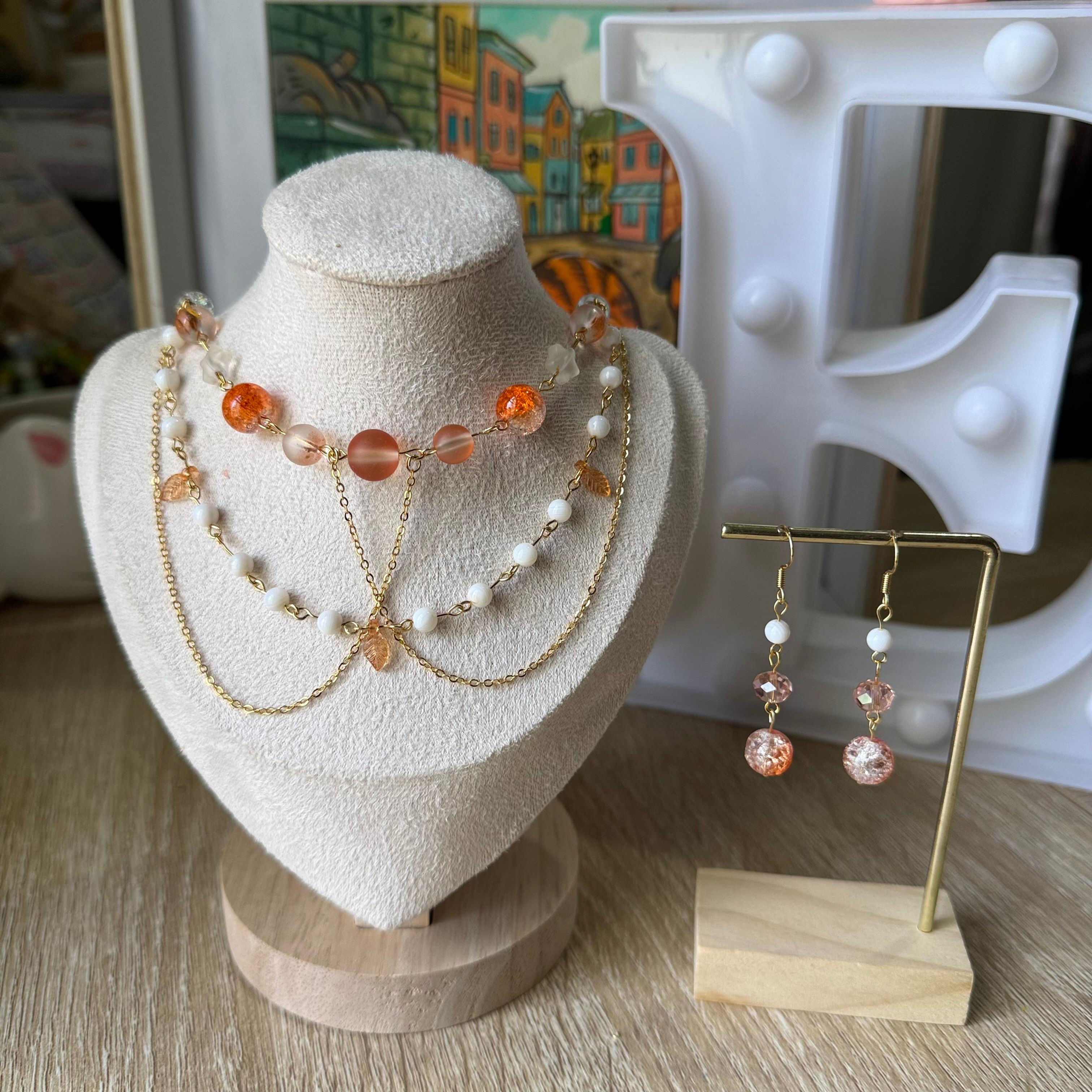 Collar Mandarina - Colección Elina - Incluye Aretes