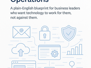 Cover image for The Business Leader’s Guide to Technology Operations, featuring modern business and technology icons.