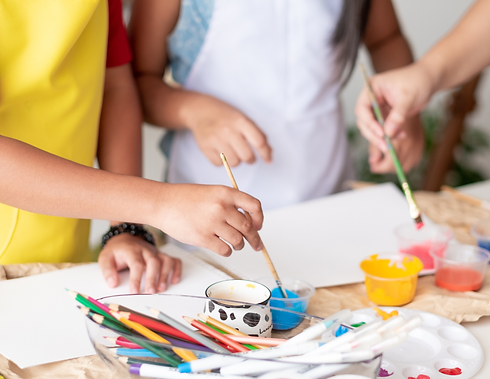 Primary Schoolers Doing Art in Chinese Class