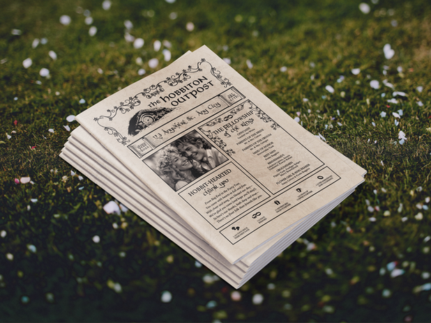 Hobbit Wedding Newspaper Template on Etsy