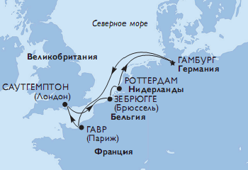 Пять стран Северного моря из Гамбурга.gi
