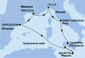 Западное Средиземноморье из Барселоны ил