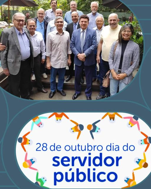 foto com deputado campos machado comemorando o dia do funcionário público com um grupo de pessoas