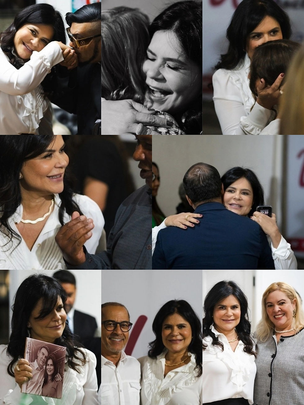 colagem de fotos do evento de filiação de wilma campos machado ao partido politicomdb