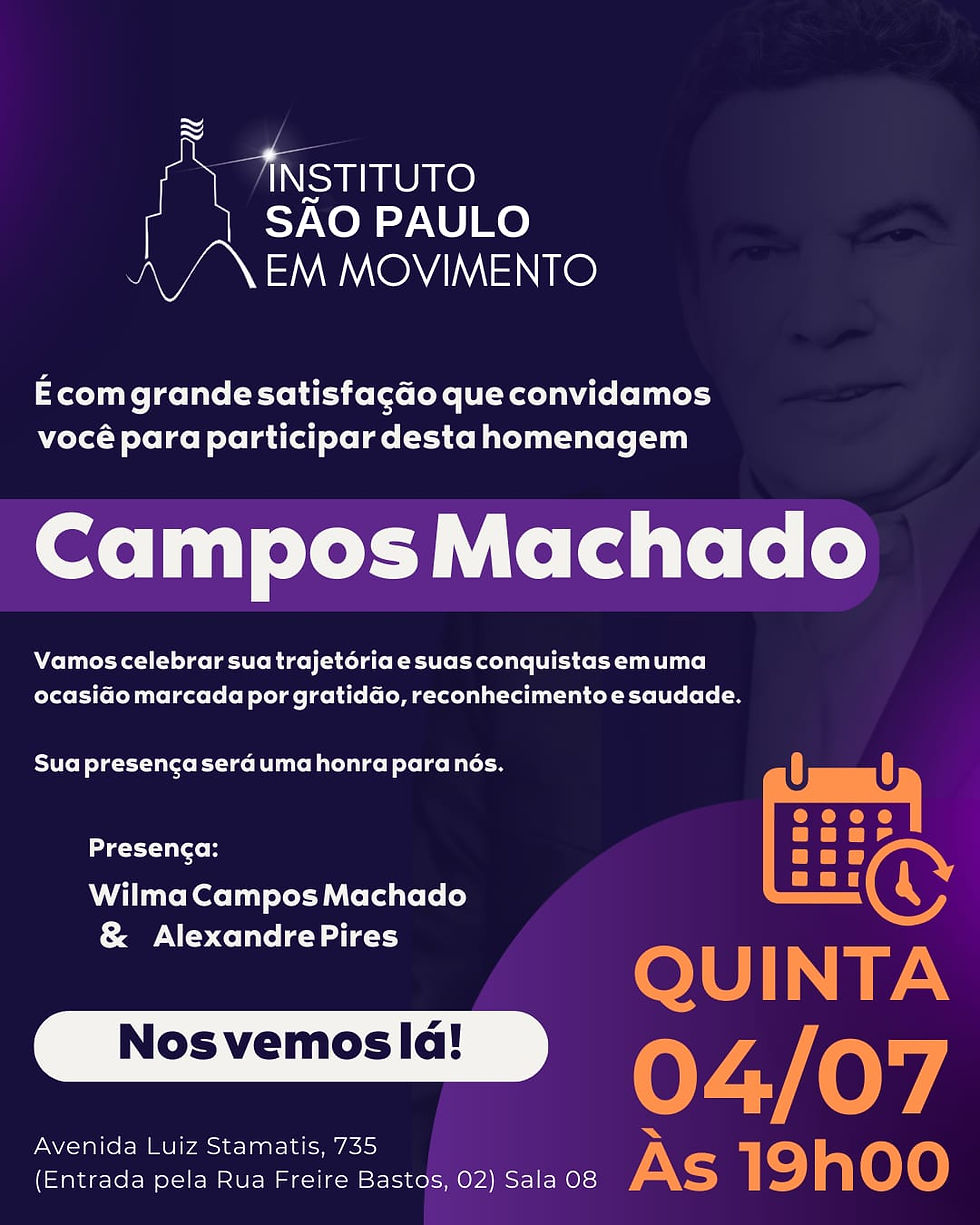 convite de homenagem ao deputado campos machado
