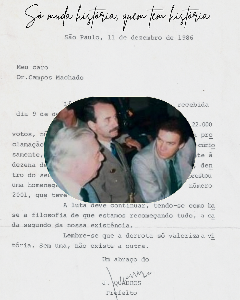 Só muda história, quem tem história.