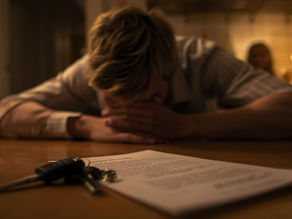 Worried man with carkeys