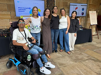 Youth Well team at Researcher Alley! Left to right: Julian, Stephanie, Ally, Sara, Rebecca and Sisi.