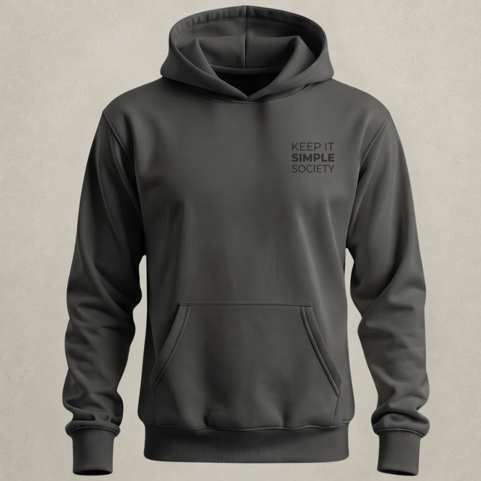The Essential Hoodie in Charcoal, front view