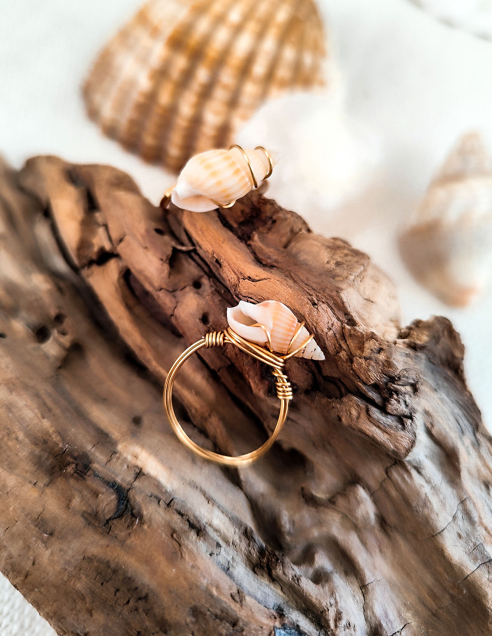 bague coquillage femme