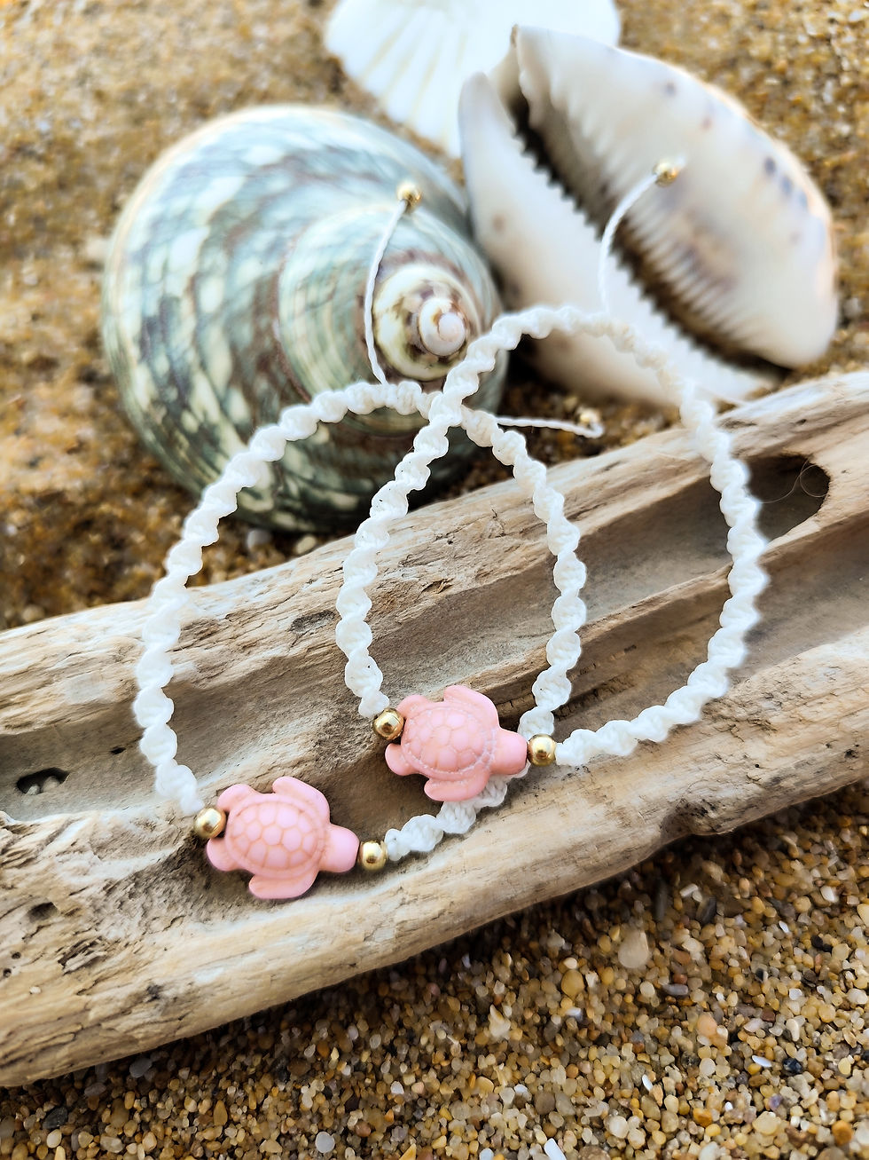 Miniature : Bracelet en macramé et tortue