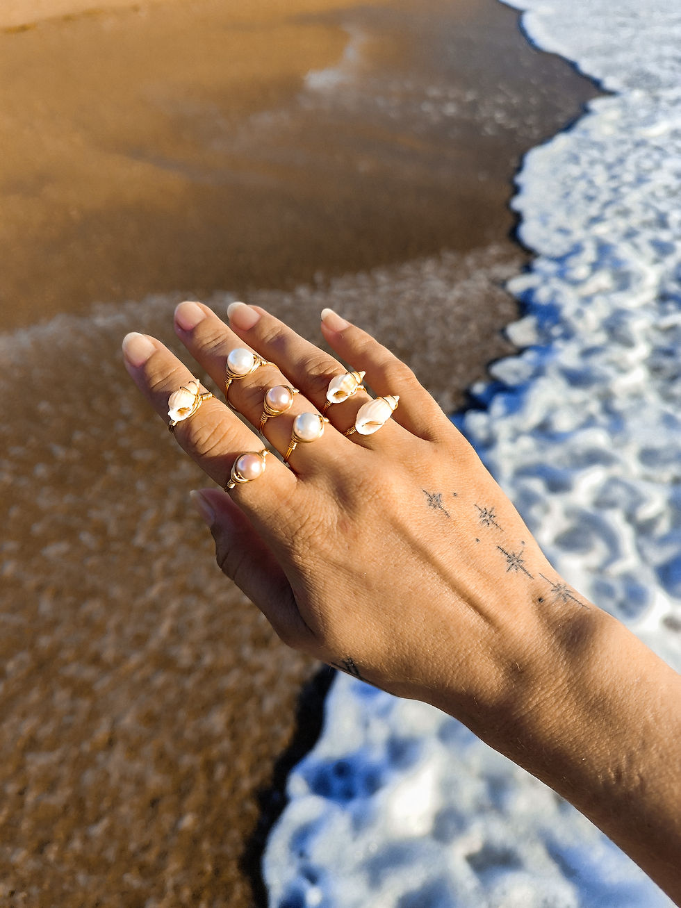 bague coquillage femme