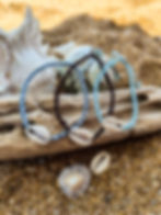 bracelet de cheville en macramé et coquillage