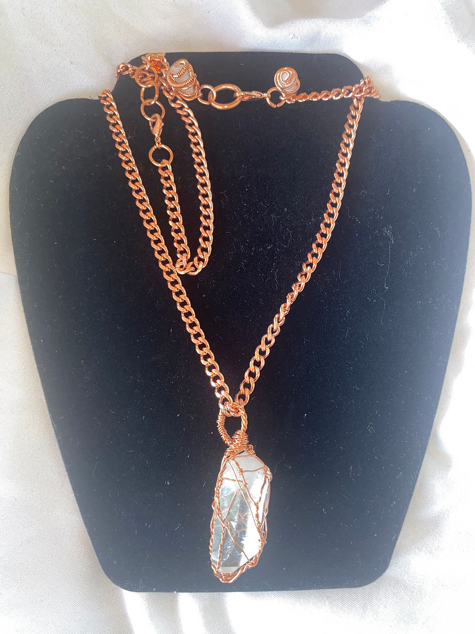 Thumbnail: Clear Quartz Copper Earrings and Necklace with Bracelet 