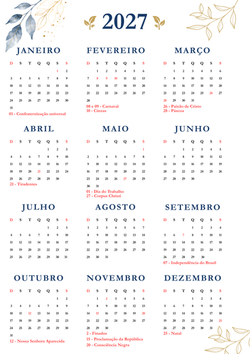 Calendário 2027