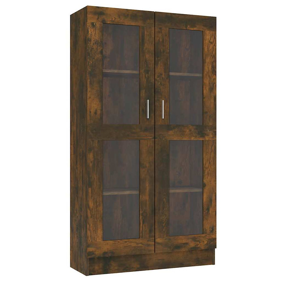 Miniaturbild: Vitrinenschrank Räuchereiche 82,5x30,5x150 cm Holzwerkstoff