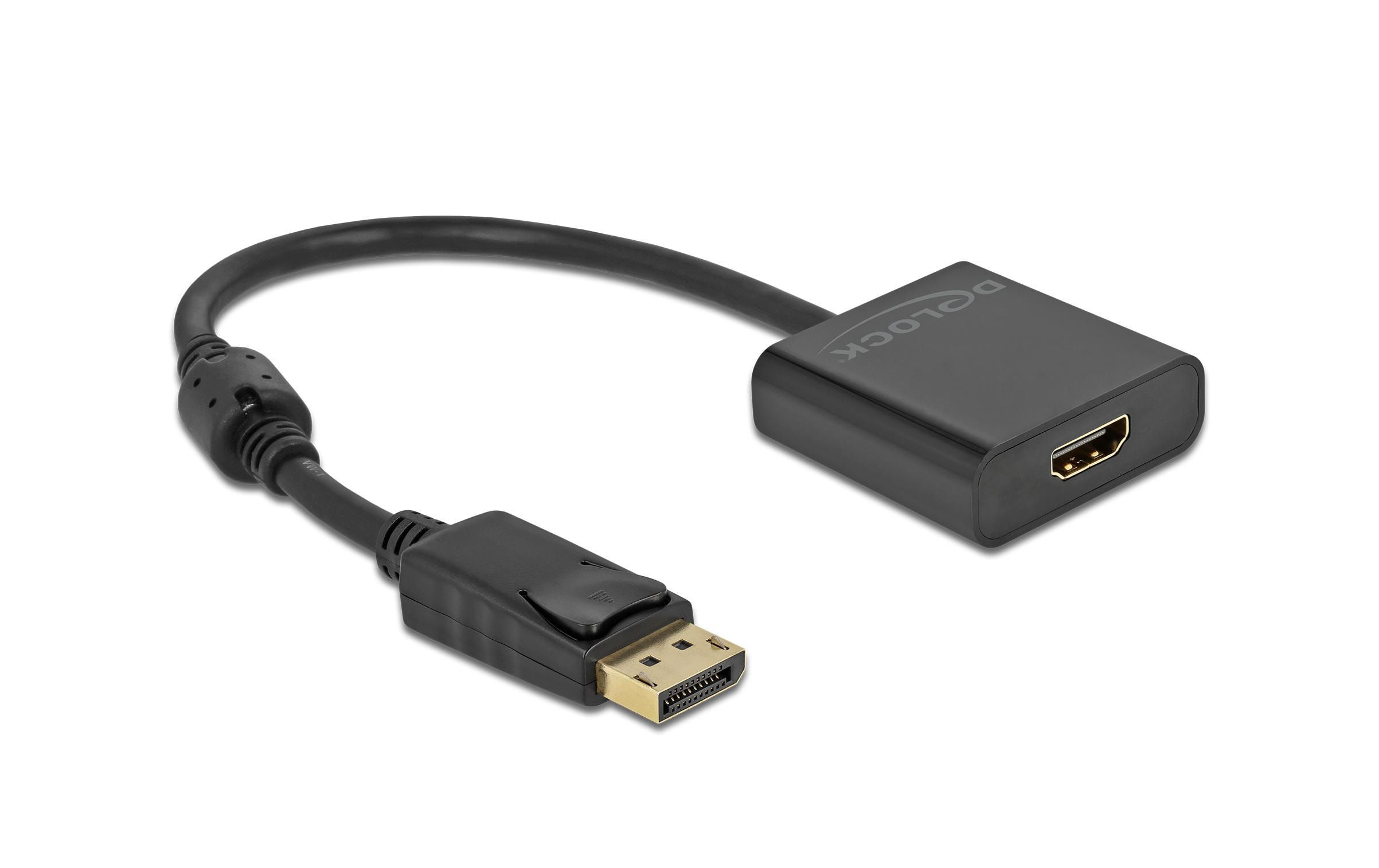 Delock Adapter 4K Aktiv DisplayPort - HDMI – Aktiv, 20cm, schwarz