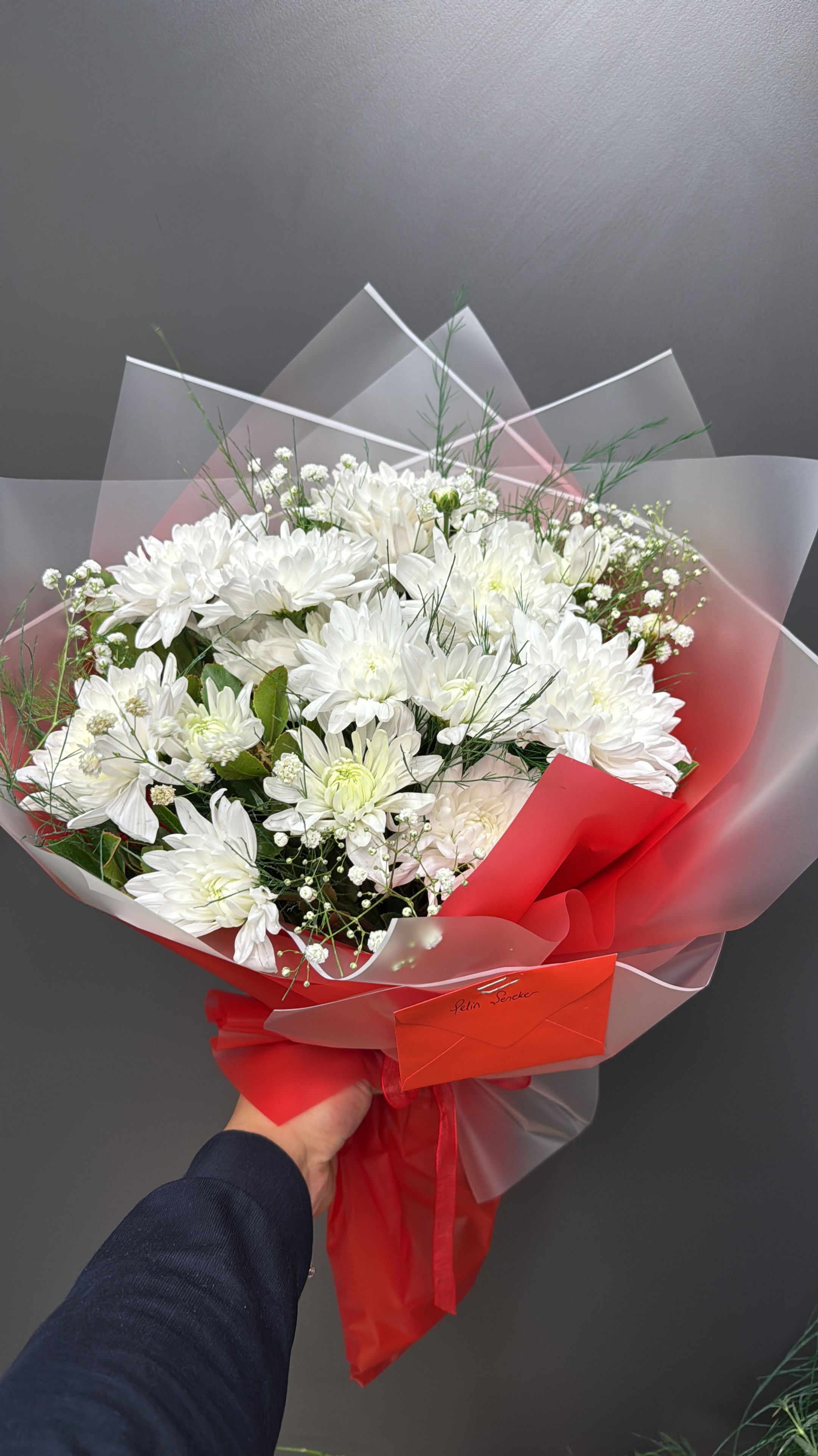 Beyaz kasımpatı buketi