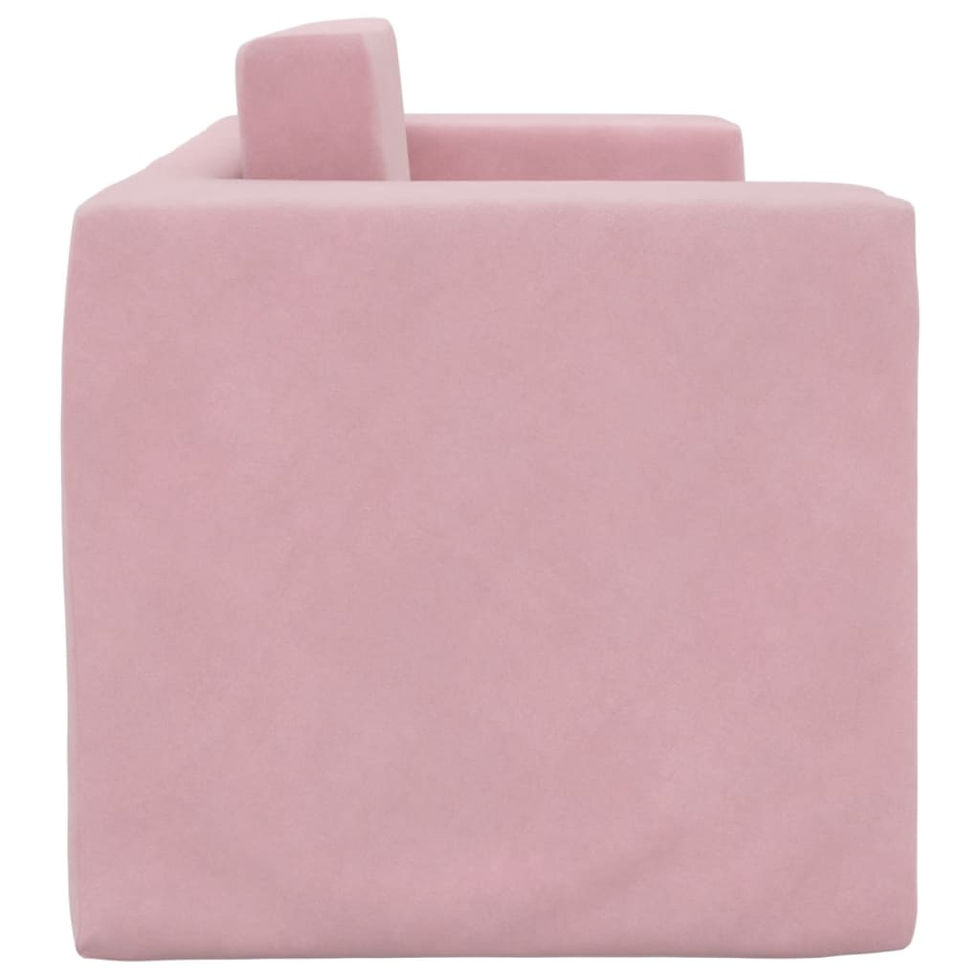 Miniaturbild: Kinder-Schlafsofa 2-Sitzer Rosa Weicher Plüsch