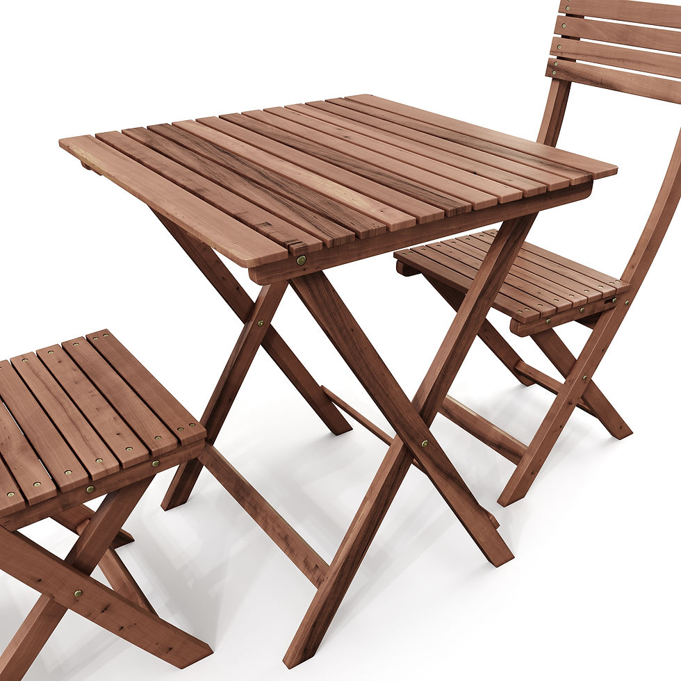 Miniaturbild: Gartenmöbel Set Holz ATLANTA 3-teilig