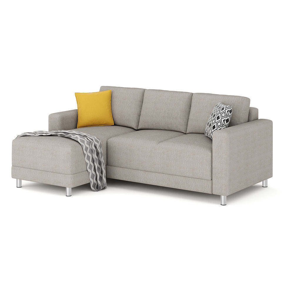 Graubeiges Ecksofa Schweiz mit linker Récamiere