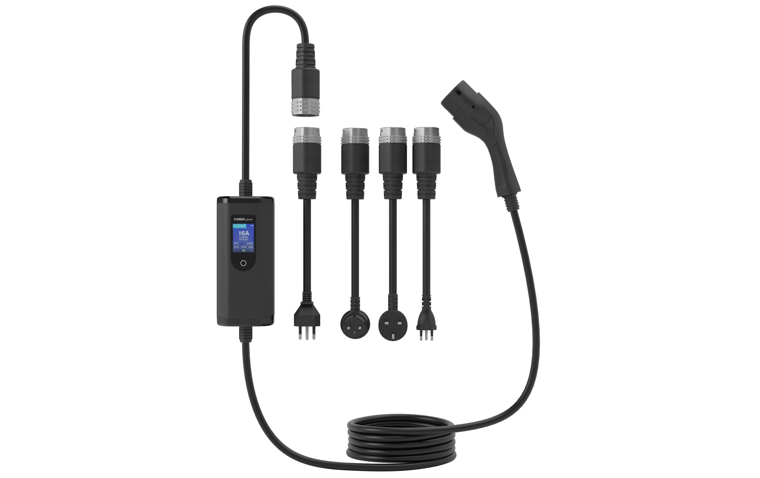 FURBER.power Mobile Ladestation Freyja 3.5 kW – 4 Adapter (CH, D, I, UK)