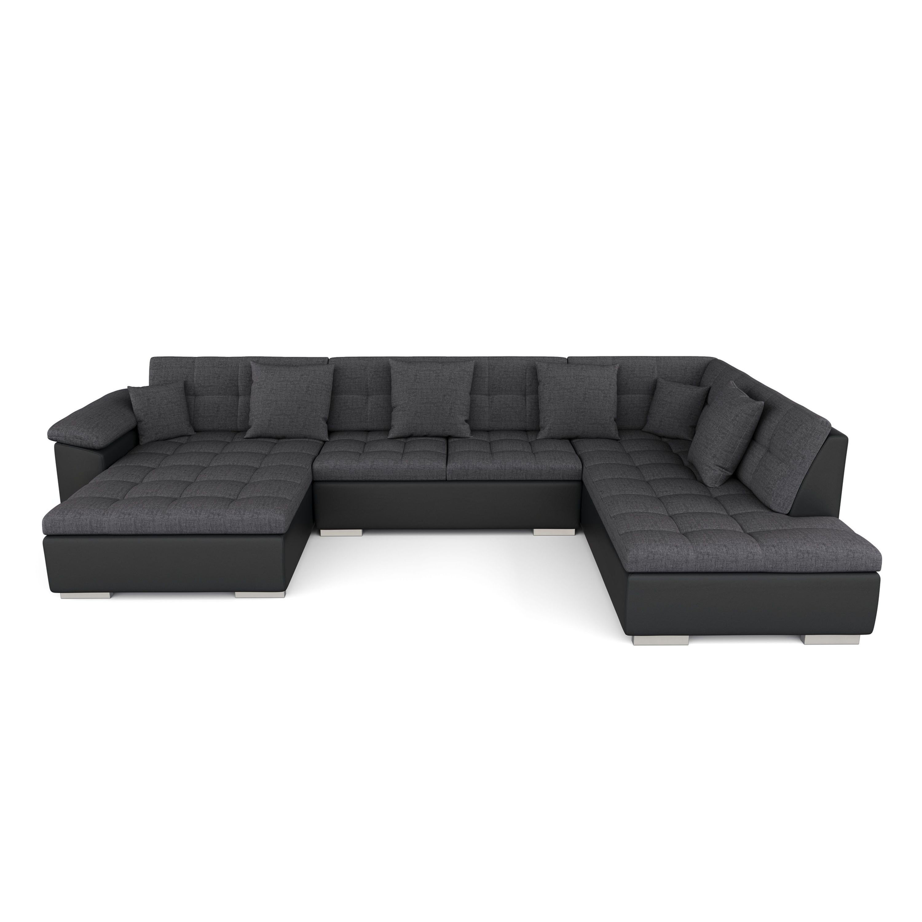 Anthrazit schwarzes Ecksofa Schweiz in moderner U-Form